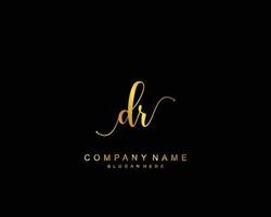 anfängliches dr. beauty-monogramm und elegantes logo-design, handschriftliches logo der ersten unterschrift, hochzeit, mode, floral und botanisch mit kreativer vorlage. vektor