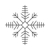 schwarzes Schneeflockensymbol isoliert auf weißem Hintergrund. weihnachts- und neujahrsgestaltungselement, gefrorenes symbol, vektorillustration vektor