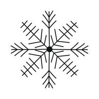 svart snöflinga ikon isolerat på vit bakgrund. jul och ny år design element, frysta symbol, vektor illustration