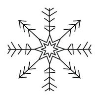 svart snöflinga ikon isolerat på vit bakgrund. jul och ny år design element, frysta symbol, vektor illustration