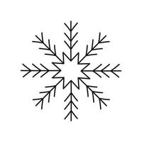 svart snöflinga ikon isolerat på vit bakgrund. jul och ny år design element, frysta symbol, vektor illustration