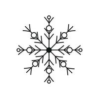 schwarzes Schneeflockensymbol isoliert auf weißem Hintergrund. weihnachts- und neujahrsgestaltungselement, gefrorenes symbol, vektorillustration vektor