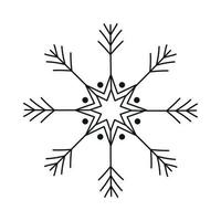 schwarzes Schneeflockensymbol isoliert auf weißem Hintergrund. weihnachts- und neujahrsgestaltungselement, gefrorenes symbol, vektorillustration vektor