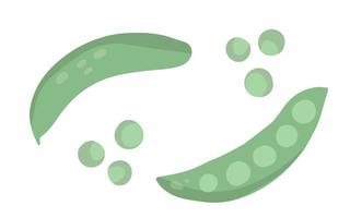 handgezeichnete erbsen im cartoon-stil. grüne lebensmittelelemente. Vektor-Illustration isoliert auf weißem Hintergrund vektor