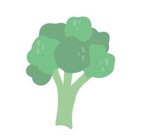 hand dragen broccoli i tecknad serie stil. grön mat element. vektor illustration isolerat på vit bakgrund