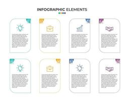 8 Schritte Infografiken vektor