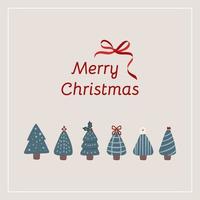 modern företags- Semester kort med jul träd, hare, gåvor, bakgrund och kopia Plats. universell konst mallar. vektor
