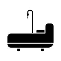 sjukhus säng ikon illustration. glyf ikon stil. ikon relaterad till sjukvård och medicinsk. enkel vektor design redigerbar