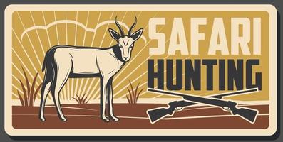 safari jakt baner med afrikansk djur- och pistol vektor