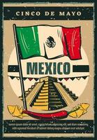 mexikanischer feiertag cinco de mayo vektorskizzenplakat vektor