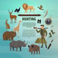 vektor jakt klubb öppen säsong safari affisch