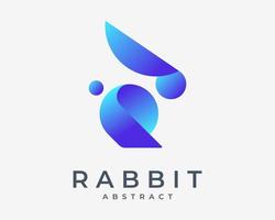kanin kanin hare djur- abstrakt maskot färgrik lutning ljus vibrerande modern vektor logotyp design