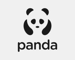 panda Björn djur- porträtt silhuett negativ Plats enkel karaktär maskot vektor logotyp design