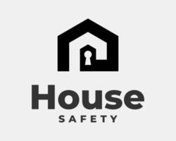 Haus Schlüsselloch Hausschloss Gehäuse Sicherheit Gebäude Privatsphäre einfache Architektur Symbol Vektor Logo Design