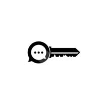 chatt nyckel logotyp design symbol vektor
