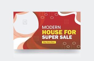 modern hus för försäljning baner Miniatyr omslag bakgrund posta mall vektor