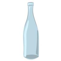 ritad för hand tömma glas vin flaska vektor