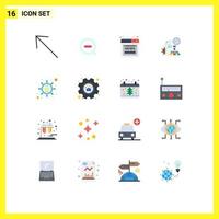16 tematiska vektor platt färger och redigerbar symboler av seo marknadsföring Nyheter företag fil redigerbar packa av kreativ vektor design element