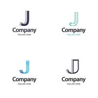 brev j stor logotyp packa design kreativ modern logotyper design för din företag vektor