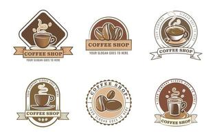 årgång kaffe logotyp samling vektor