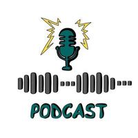 podcast inspelning symbol med mikrofon och audio vågform vektor