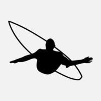 Surfer Silhouette Vektor weißer Hintergrund Illustration Grafiken