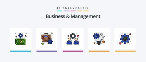 Business- und Management-Linie gefüllt 5 Icon Pack inklusive Karriere. Transfer. Optimierung. Finanzen. Geschäft. kreatives Symboldesign vektor