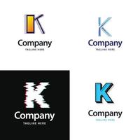 Buchstabe k großes Logo-Pack-Design kreatives modernes Logo-Design für Ihr Unternehmen vektor