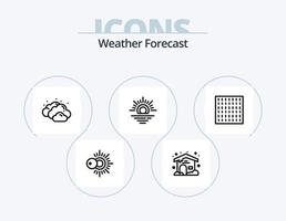 väder linje ikon packa 5 ikon design. . väder. väder. solig. stjärna vektor