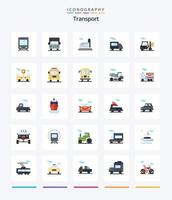 Creative Transport 25 Flat Icon Pack wie Auto. Gliederung. Zug. Gabelstapler. Transport vektor