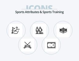 Sportattribute und Sporttrainingslinie Icon Pack 5 Icon Design. . Ringen. Gebiet. Ring. Ringe vektor