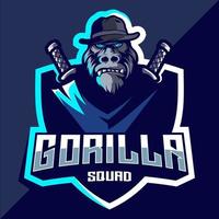 Gorilla Squad Esport-Logo-Design vektor