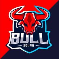 bull maskottchen esport logo design vektor