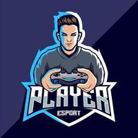 Logo-Design für Pro-Player-Esports-Spiele vektor