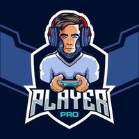 Logo-Design für Pro-Player-Esports-Spiele vektor