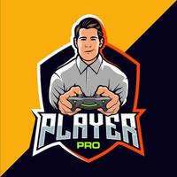 Logo-Design für Pro-Player-Esports-Spiele vektor