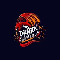 erstaunliches Logo-Design für Drachen-Esport-Spiele vektor