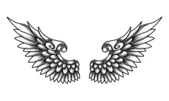 fri vektor ängel vingar stam- tatuering