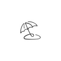 Icon-Design im Regenschirm-Linienstil vektor