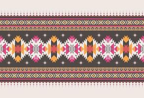 geometrisches ethnisches Muster nahtlos. Stil ethnische amerikanische aztekische nahtlose bunte Textilien. design für hintergrund, tapete, stoff, teppich, ornamente, dekoration, kleidung, batik, verpackung, vektorillustration vektor