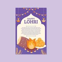 Lycklig lohri festival affisch vektor