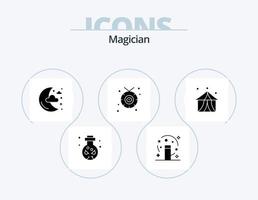 Magician Glyph Icon Pack 5 Icon Design. Unterhaltung. Western. halb. Halskette. Zubehör vektor