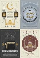 Eid Mubarak und Ramadan Kareem Feiertage vektor