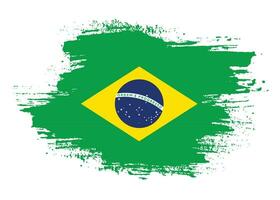 brasilien-flaggenvektor mit pinselstrichillustration vektor