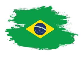 Splash-Pinselstrich Brasilien-Flaggenvektor vektor