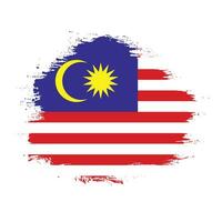Grunge Pinselstrich malaysischer Flaggenvektor vektor