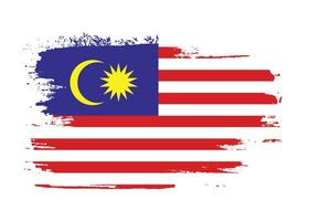 isolerat borsta stroke malaysia flagga vektor
