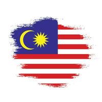 Splash-Pinselstrich malaysischer Flaggenvektor vektor