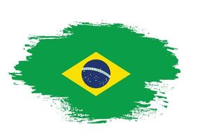 moderner pinselstrich brasilien flaggenvektor vektor