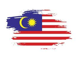 grafischer pinselstrich malaysia-flaggenvektor vektor